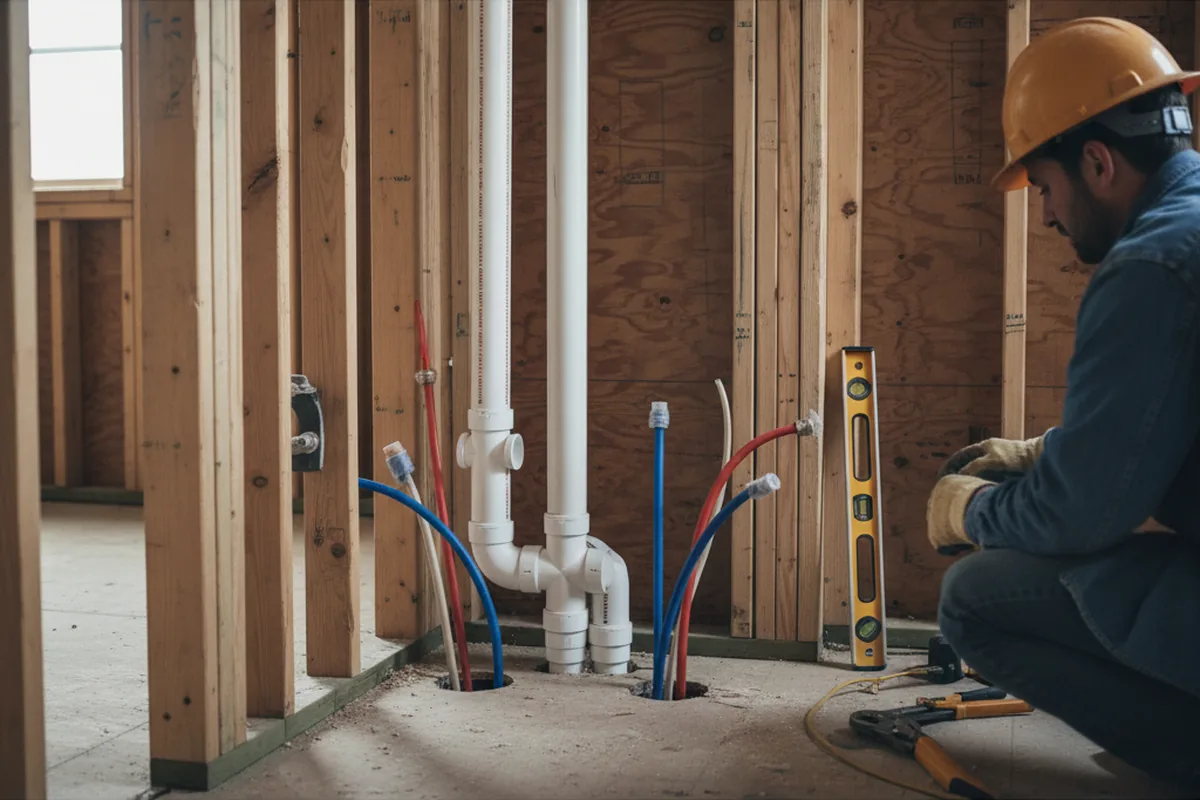 Drain and supply rough-in during Drain Cleaning in Whitesburg